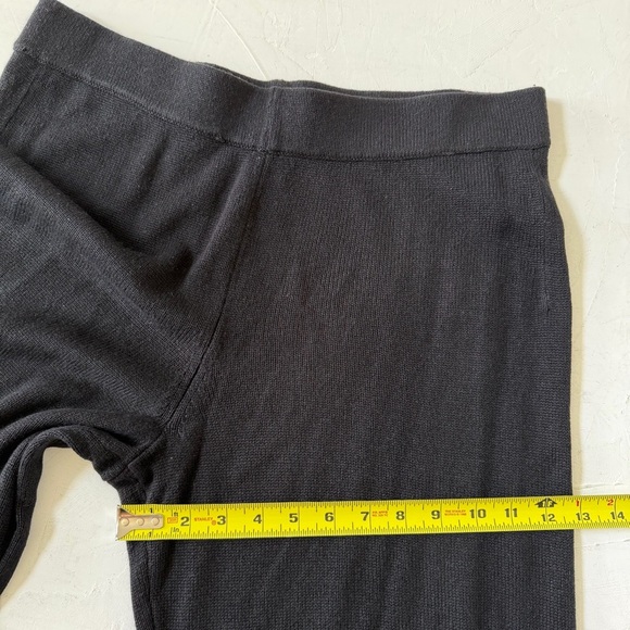 Neiman Marcus Wide-Leg Silk-Cashmere Black Knit Slacks Size XL NWT - Picture 6 of 9